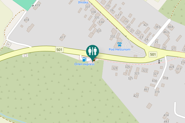 Map showing location of 501 Toilet