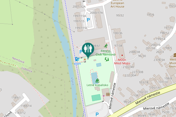 Map showing location of Mierové námestie 94/61 Toilet