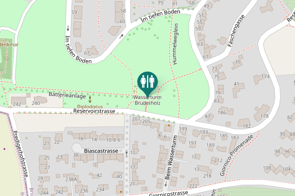 Map showing location of Reservoirstrasse 200 Toilet