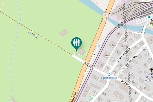 Map showing location of Bäzweg Toilet
