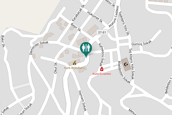 Map showing location of Atatürk Caddesi Toilet