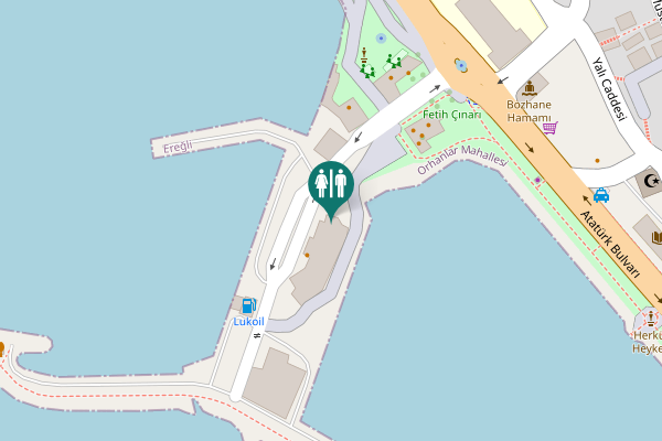 Map showing location of Balıkçı Barınağı Sokak Toilet