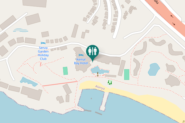 Map showing location of Alanya Toilet