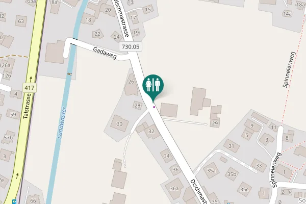 Map showing location of Dischmastrasse 29 Toilet