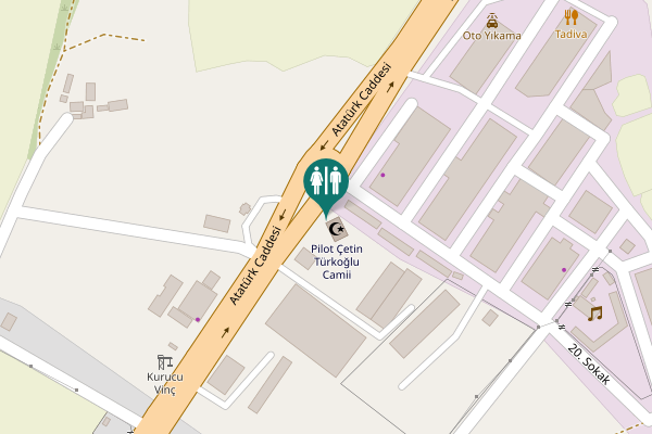 Map showing location of Atatürk Caddesi Toilet