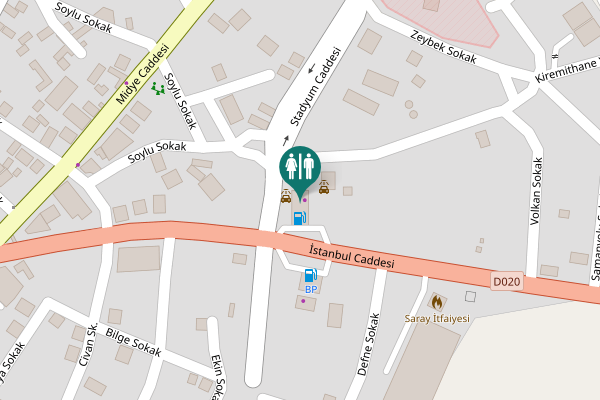 Map showing location of Stadyum Caddesi Toilet