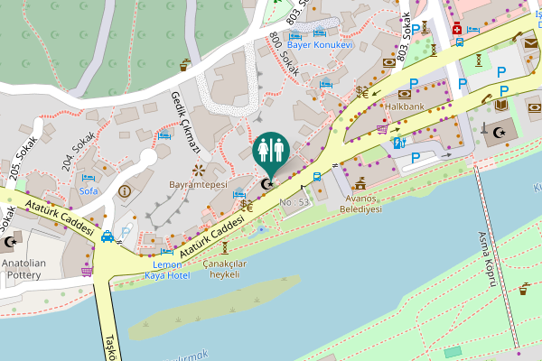 Map showing location of Atatürk Caddesi No : 53 Toilet