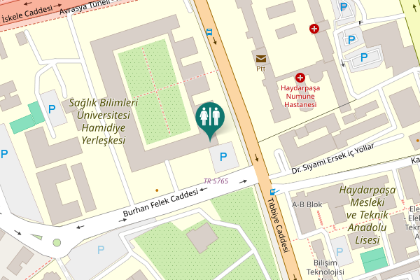 Map showing location of Burhan Felek Caddesi Toilet