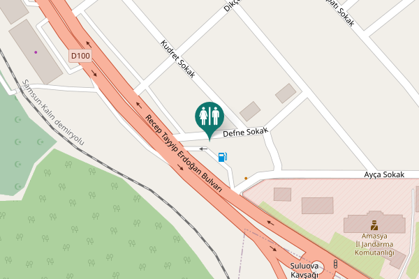 Map showing location of Defne Sokak Toilet