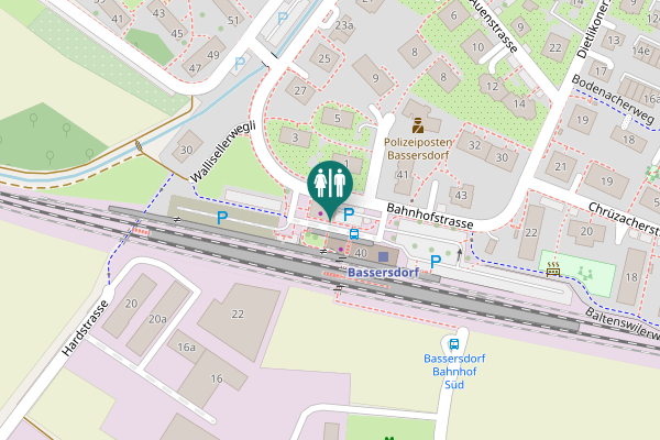 Map showing location of Bahnhofstrasse 40 Toilet