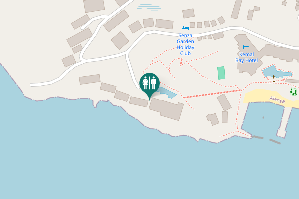 Map showing location of Alanya Toilet