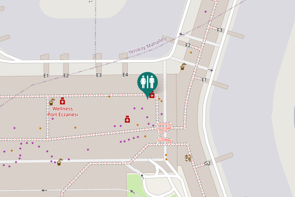Map showing location of Terminal Caddesi Toilet