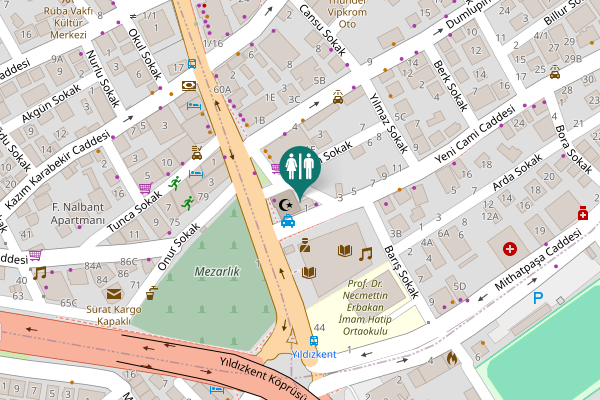 Map showing location of Yeni Cami Caddesi 1 Toilet