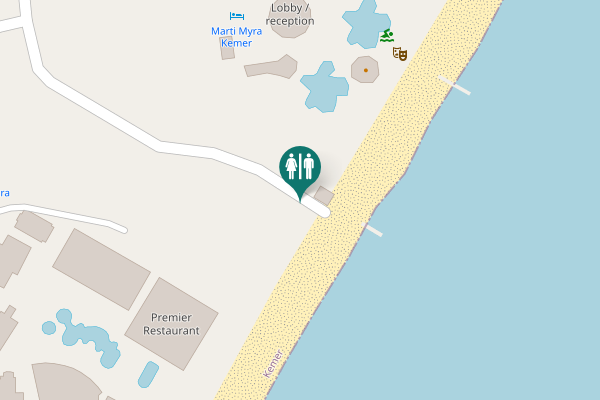 Map showing location of Kemer Toilet