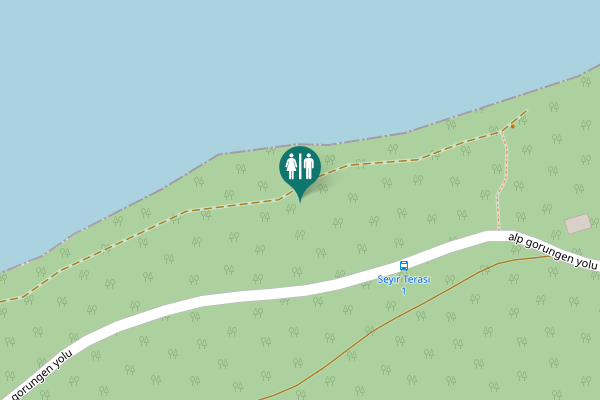 Map showing location of alp gorungen yolu Toilet