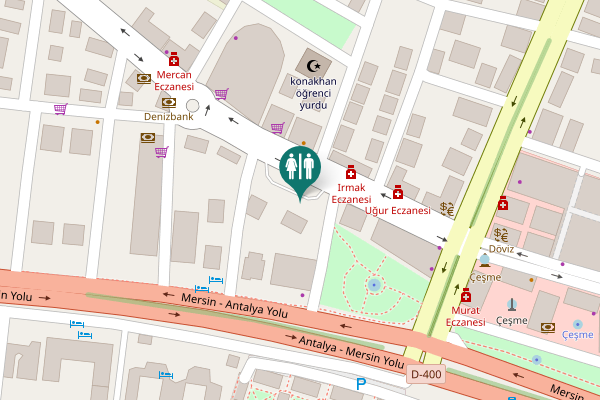 Map showing location of Alanya Toilet