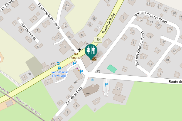 Map showing location of Place du Village 3 Toilet