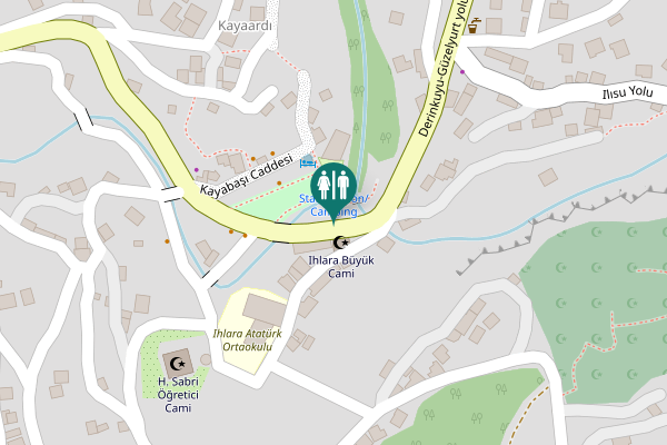 Map showing location of Derinkuyu-Güzelyurt yolu Toilet