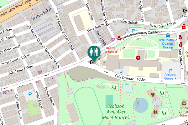 Map showing location of Faik Dranaz Caddesi Toilet