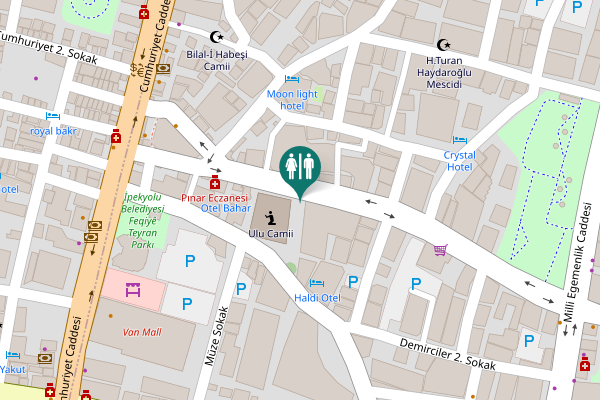 Map showing location of Van Toilet