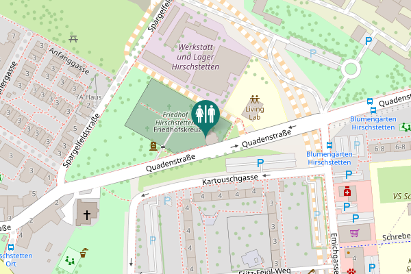 Map showing location of Quadenstraße Toilet