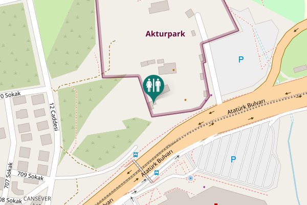Map showing location of Konyaaltı Toilet