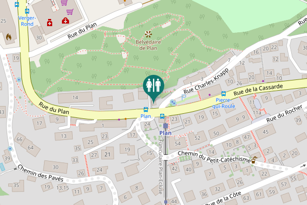 Map showing location of Rue du Plan 25 Toilet