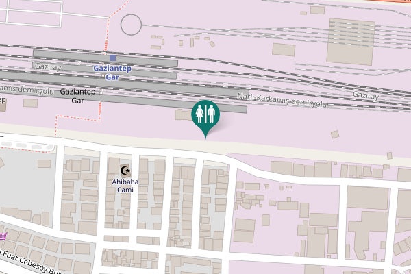 Map showing location of Şehitkamil Toilet