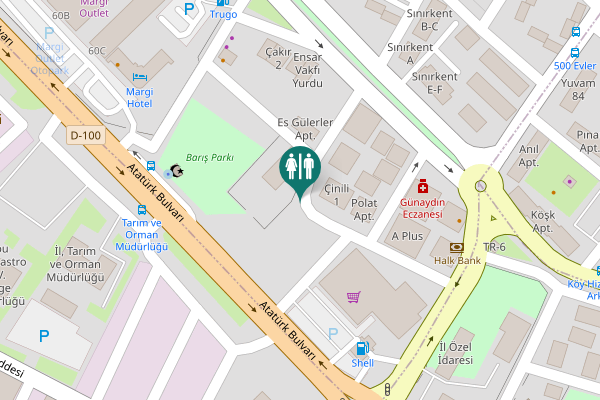 Map showing location of Edirne Merkez Toilet