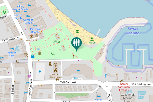 Map showing location of Yali Caddesi 1/D Toilet