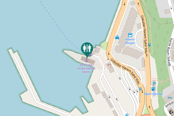 Map showing location of Üsküdar Harem Sahil Yolu Toilet