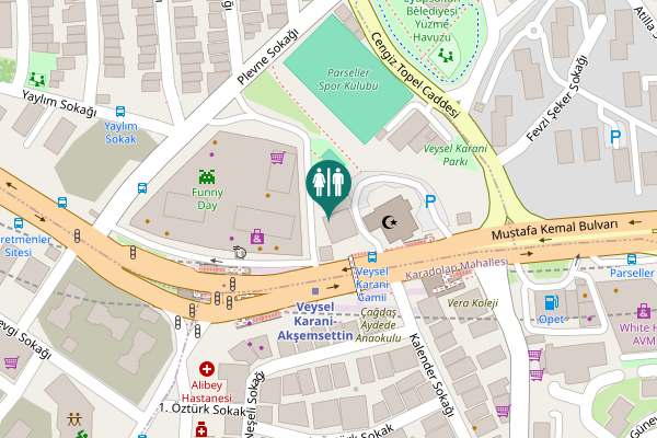 Map showing location of Mustafa Kemal Bulvarı 8/3 Toilet
