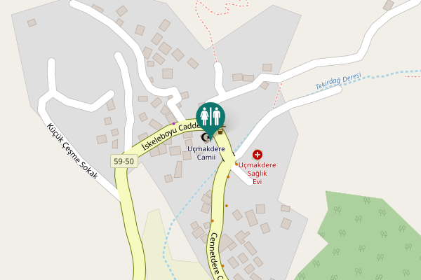 Map showing location of WC