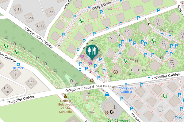 Map showing location of Manyas Gölü Caddesi Toilet