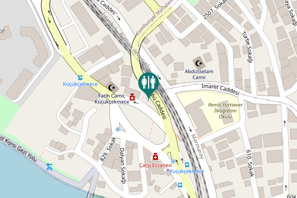 Map showing location of İnönü Caddesi Toilet