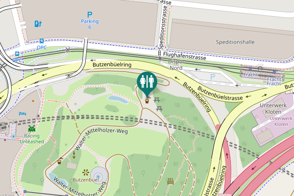Map showing location of WC-Gebäude