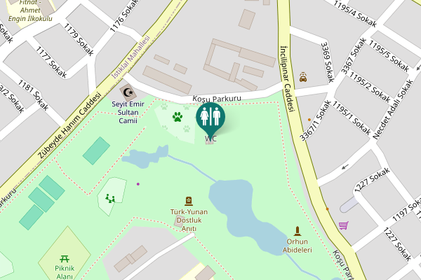 Map showing location of WC