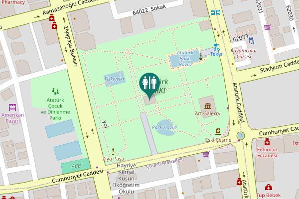 Map showing location of Adana Toilet