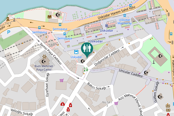 Map showing location of Rumi Mehmet Paşa Sokağı Toilet