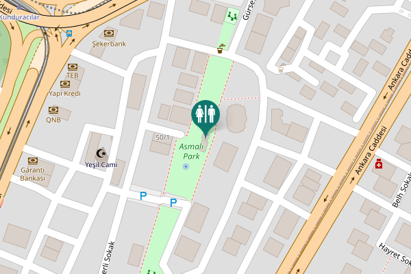 Map showing location of Konya Toilet