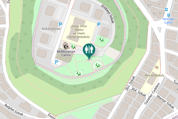 Map showing location of Ankara Teras Caddesi 2N Toilet