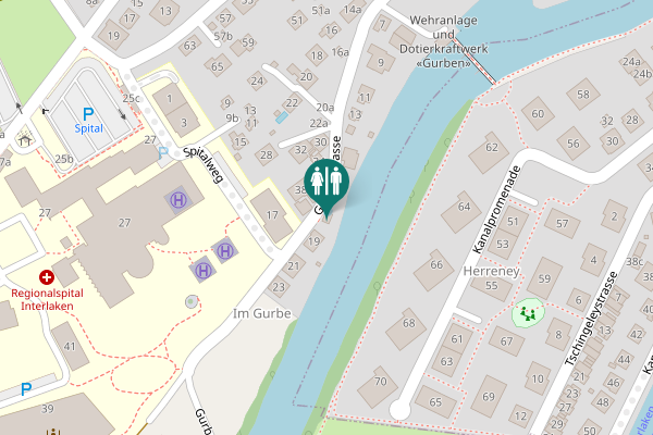 Map showing location of Gurbenstrasse 17a Toilet