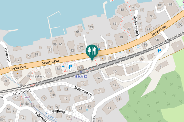 Map showing location of Seestrasse 67 Toilet
