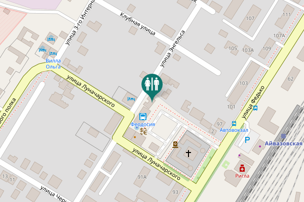 Map showing location of улица Энгельса Toilet