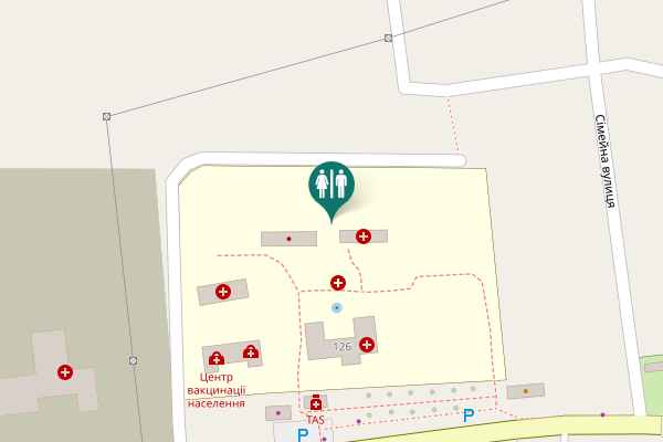 Map showing location of Kyivskyi Shlyakh Street 126 Toilet