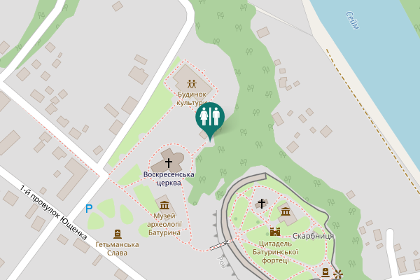 Map showing location of Партизанська вулиця 14 Toilet