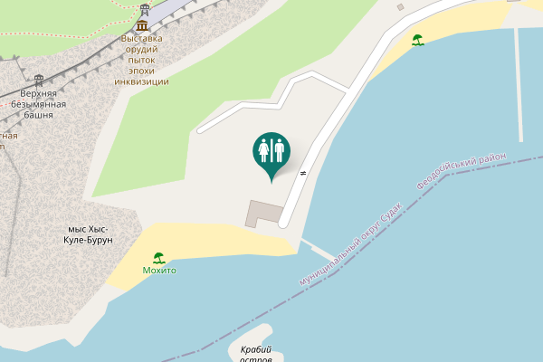 Map showing location of Sudak Toilet