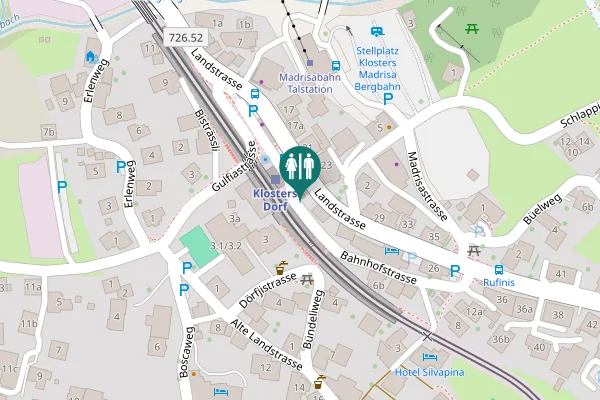 Map showing location of Bahnhofstrasse Toilet