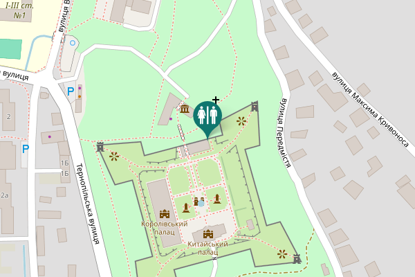 Map showing location of Ternopilska Street 5 Toilet