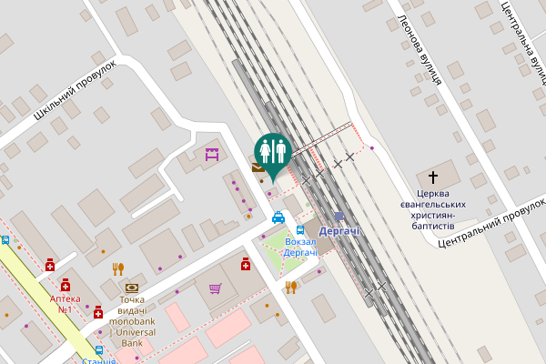 Map showing location of Derhachi Toilet